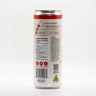 Strawberry Kiwi THC Infused Seltzer Back of Cans
