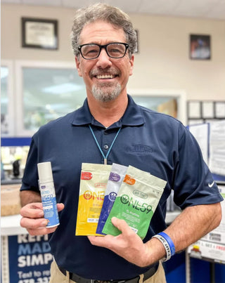 Man Holding One59 Products
